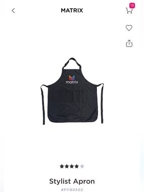 Matix Black Professional Waterproof Apron with Holographic Logo